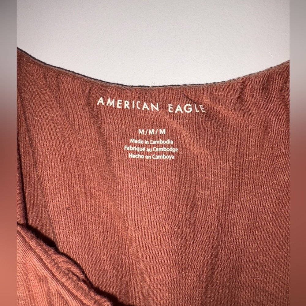 American Eagle Terracotta Lace Trim and Ruffle Tank Top - Picture 2 of 4
